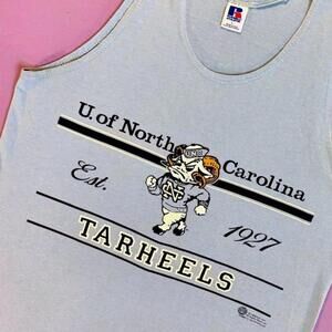 Vintage 80s Russell Athletic UNC North Carolina Tar Heels Tank Top Made in USA